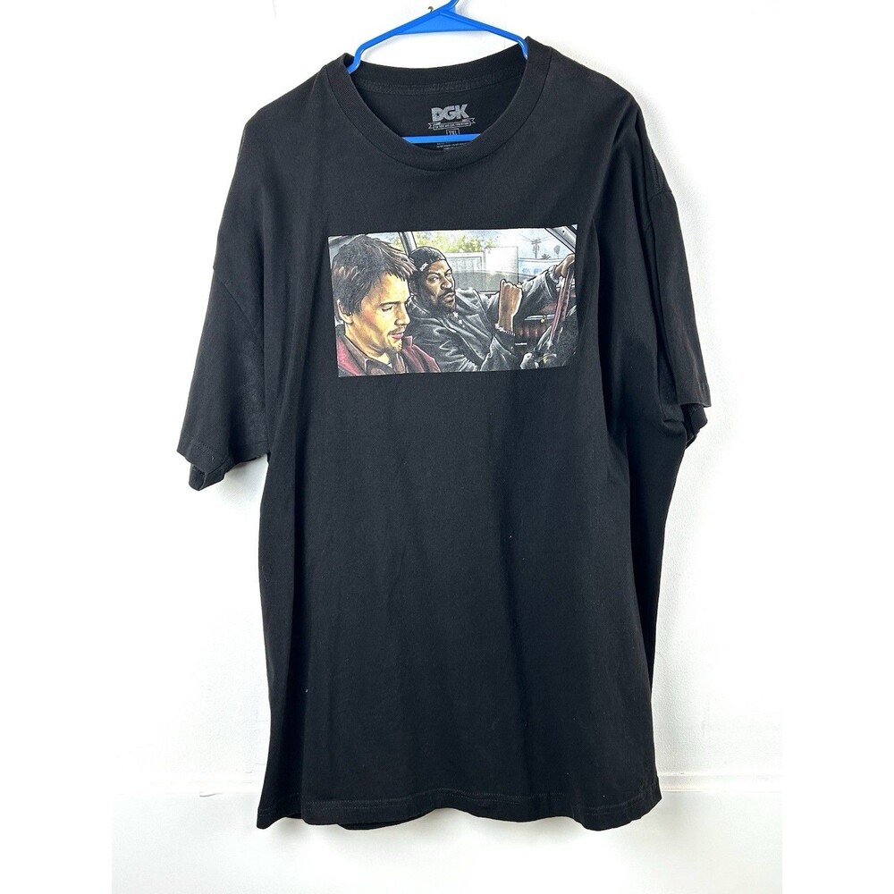 DGK Shirt Mens Large Black Crime Movie Car Scene Graphic Tee Streetwear 2XL